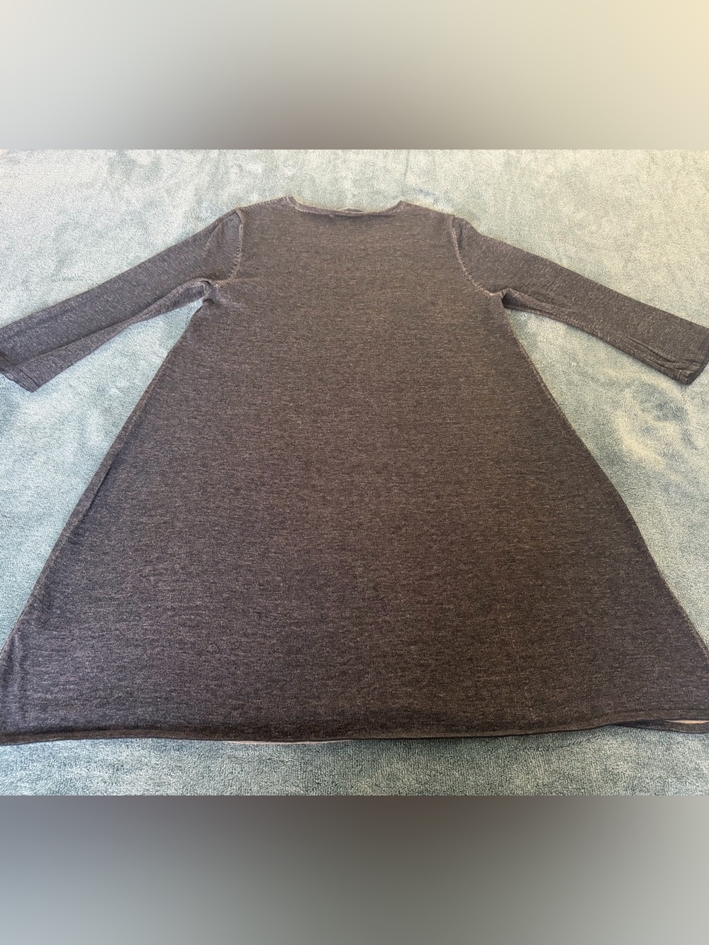 Peruvian Connection Melange Knit Dress Pima Cotton Size L Navy Blue Beige Boho - Picture 8 of 9